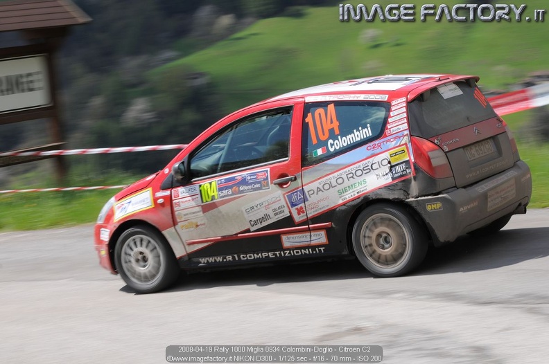 2008-04-19 Rally 1000 Miglia 0934 Colombini-Doglio - Citroen C2.jpg